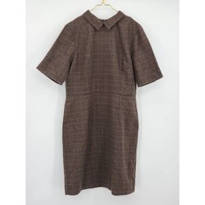 eShakti Brown Plaid Dress